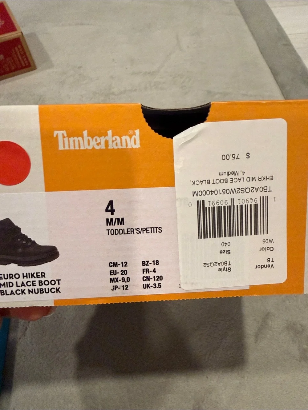 Timberland Men's Black Rugged Hiking Boots with Lug Sole